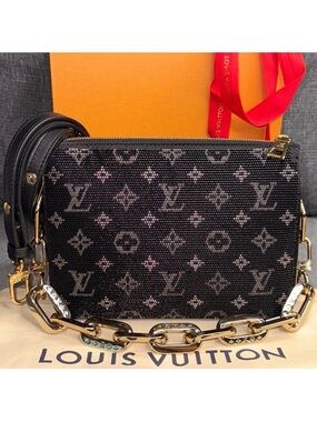 Louis Vuitton Coussin BB BEADED monogram leather/satin special edition bag